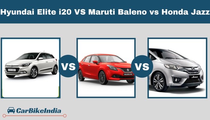 Hyundai Elite i20 VS Maruti Baleno vs Honda Jazz
